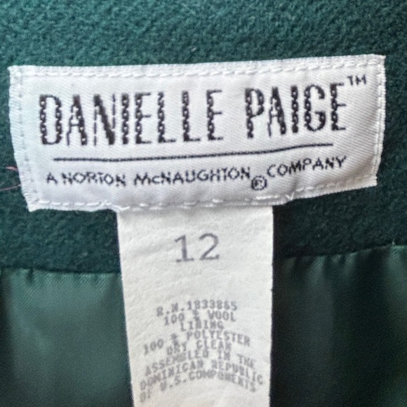 Wool Jacket Danielle Paige Oversize Dark Green Oversize Blazer Size 12 Women's - Picture 7 of 8